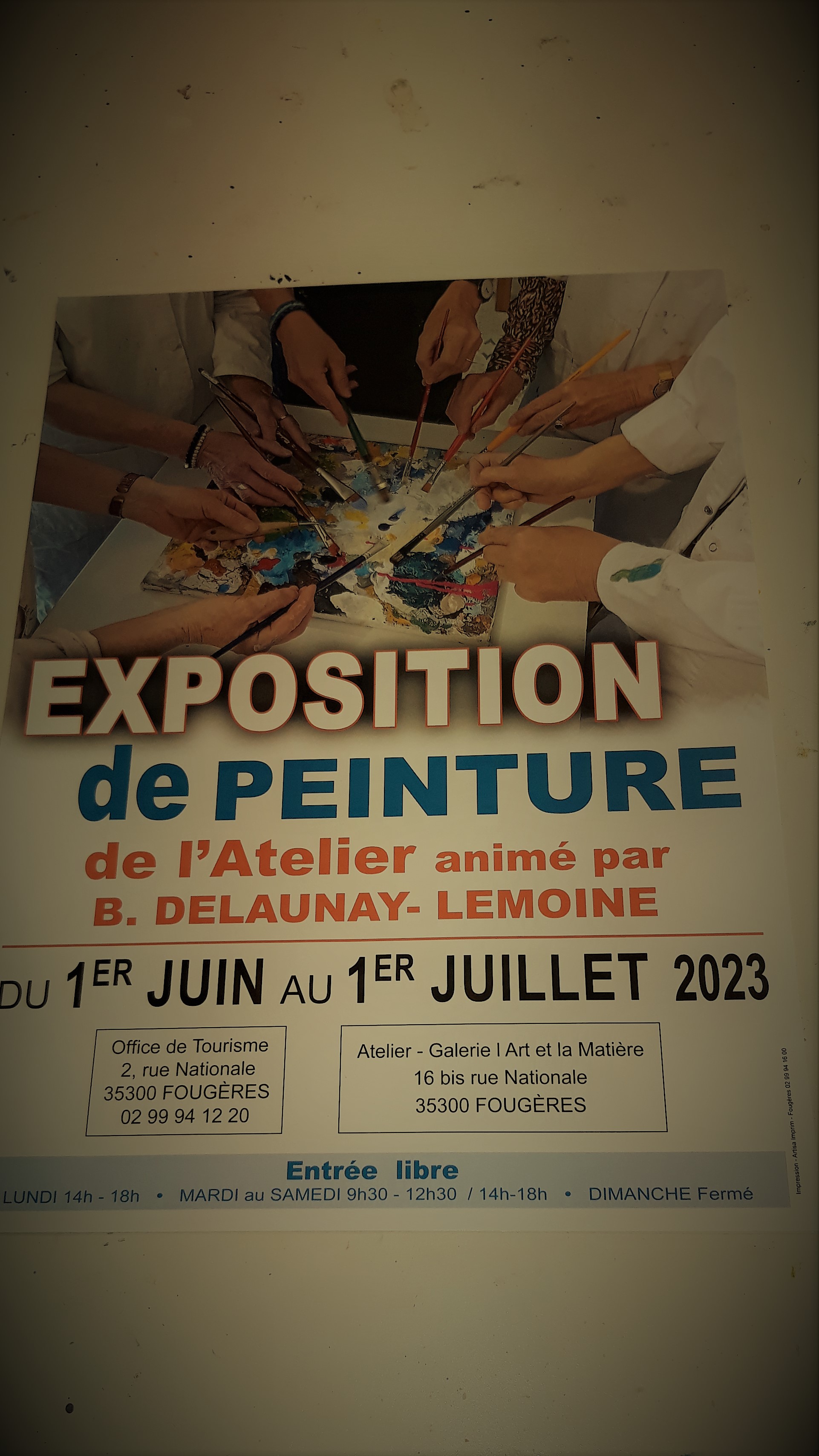 Exposition de peinture à l'Office de Tourisme de Fougères 35300 / Juin 2023